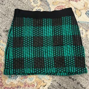 MILLY of New York Plaid Woven Yarn Skirt